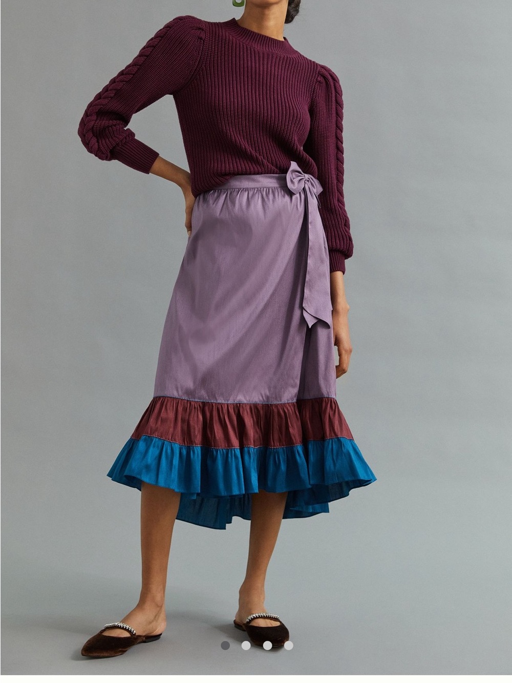 Sachin & Babi Anthropologie Maxi Skirt Purple Color Blocked NWT Women’s Size 6